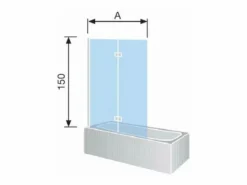 Online KASSANDRA Mampara de bañera plegable S300 Transparente