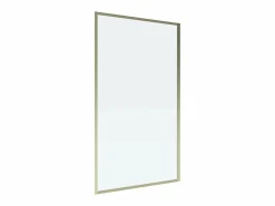 Shower & Design Mampara de baño estilo Art Déco en oro mate, 80 x 140 cm, cristal templado, BRADENTON Dorado