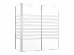Discount Mampara de baño vidrio templado a rayas 120x68x130 cm ES201040 Negro