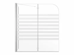 Discount Mampara de baño vidrio templado a rayas 120x68x130 cm ES201040 Negro