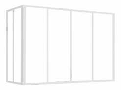 Best Vente-unique Mampara de cristal esquinera tipo taller BAYVIEW en aluminio con recubrimiento en polvo, 120 x 60 x 105 cm, color Blanco