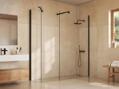 Shower & Design Mampara de ducha a ras de suelo - mate - Vidrio 5 mm - 60x200 cm - DAREN