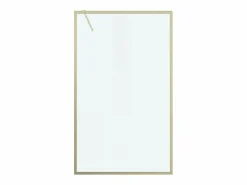 Shower & Design Mampara de ducha a ras de suelo, 120 x 200 x 92 cm, oro, cristal, AMBERI