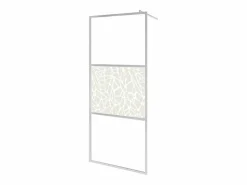 New Mampara de ducha accesible vidrio ESG diseño piedras 80x195 cm ES66348 Plateado