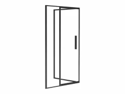 Shower & Design Mampara de ducha con puerta pivotante mate estilo industrial 120 x 80 x 195 cm, TORONI