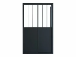 Best Shower & Design Mampara de ducha con puerta corredera mate - 120 x 80 x 195 cm - URBANIK Negro