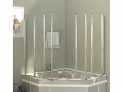 Mampara de ducha de vidrio templado transparente 120x140 cm ES313028