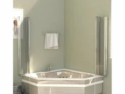 Mampara de ducha de vidrio templado transparente 120x140 cm ES313028