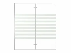 Sale Mampara de ducha de vidrio templado a rayas 120x140 cm ES204707 Mampara De Bañera