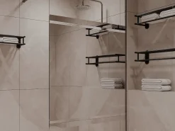 Shower & Design Mampara de ducha estilo italiano transparente con efecto espejo - 120 x 200 cm - ZENADO
