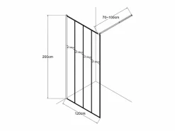 Shower & Design Mampara de ducha estilo italiano ATALIA industrial 120x200