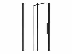 Shower & Design Mampara de ducha fija con puerta corredera mate, 140 x 80 x 195 cm, TORONI