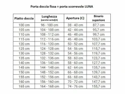 New Mampara de ducha frontal + Puerta Corredera 110 cm LUNA Negro con Cristal serigrafiado Mampara De Ducha