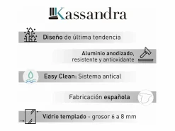 Hot KASSANDRA Mampara de ducha frontal 2 Fijos + 2 Puertas Correderas 168-170.6 cm DELTA 2 Dorado Transparente