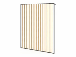 Online Mampara de ducha italiana de aluminio - Efecto madera - 140 x 200 cm - TOPEKA Mampara De Ducha
