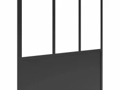 Outlet Shower & Design Mampara de ducha italiana mate estilo atelier, 140 x 200 cm, URBANIK Negro