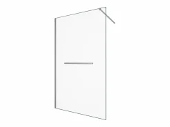 Shower & Design Mampara de ducha italiana con toallero, 120 x 200 cm, cromo, KRISTEN Plateado