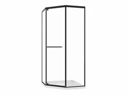 Shower & Design Mampara de ducha pentagonal con plato, mate, 90 x 90 x 195 cm CRISTELIO
