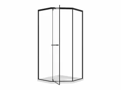 Shower & Design Mampara de ducha pentagonal con plato, mate, 90 x 90 x 195 cm CRISTELIO
