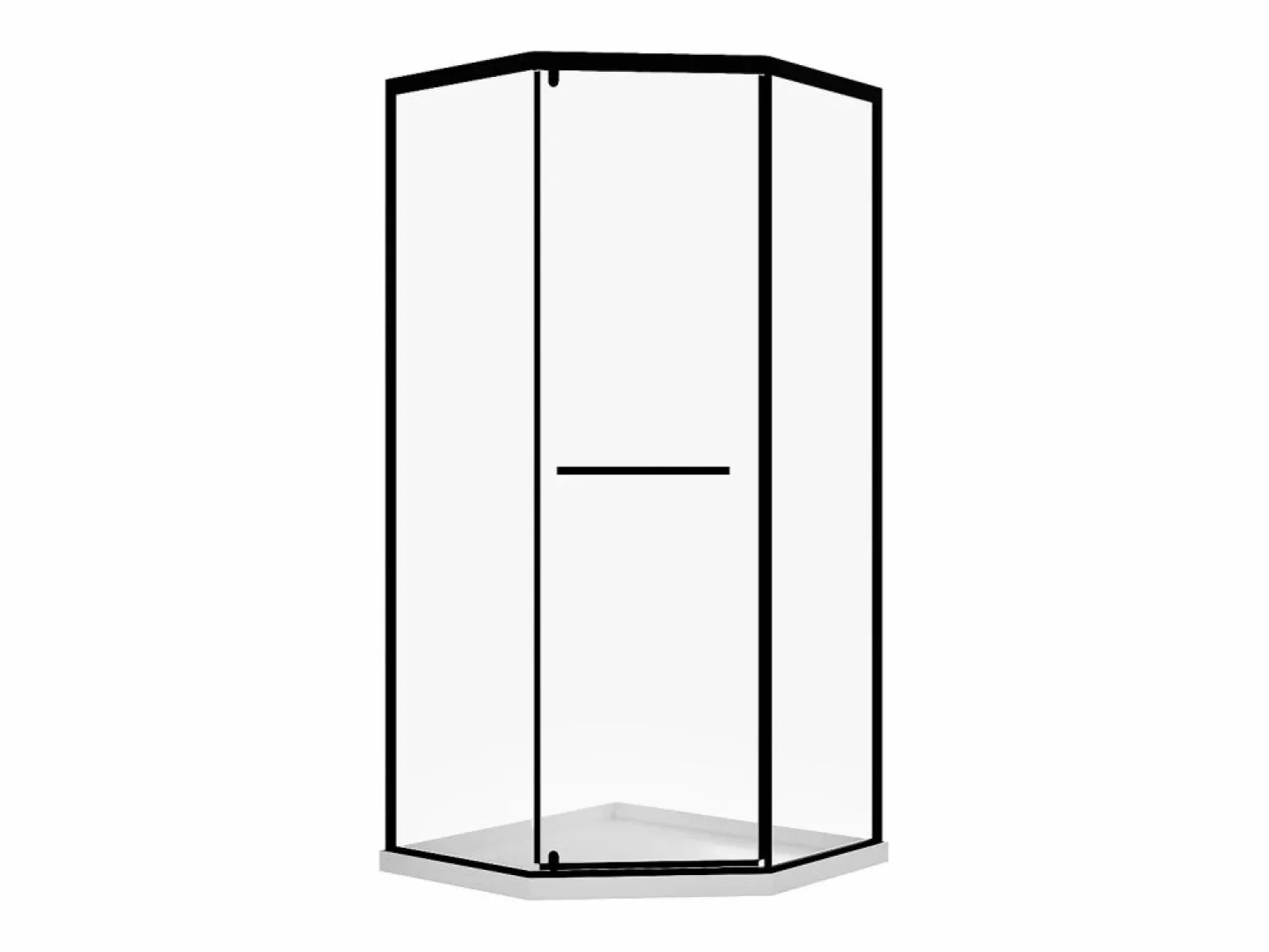 Online Mampara de ducha pentagonal con plato, mate, 80 x 80 x 195 cm CRISTELIO Mampara De Ducha