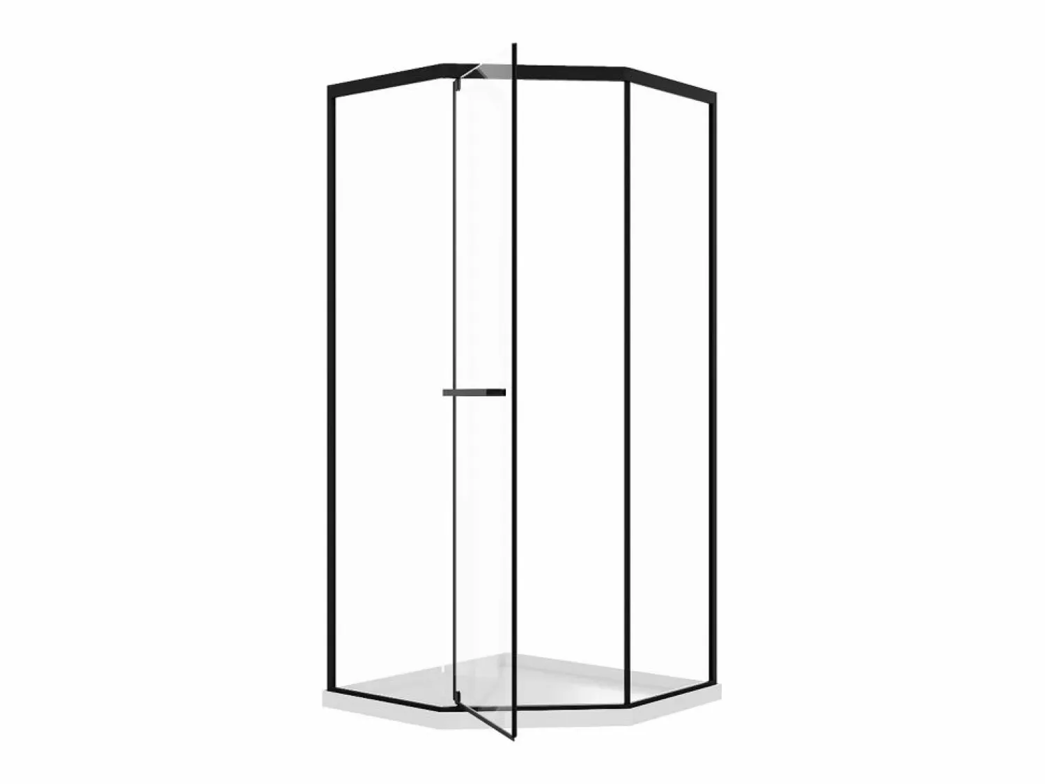 Online Mampara de ducha pentagonal con plato, mate, 80 x 80 x 195 cm CRISTELIO Mampara De Ducha