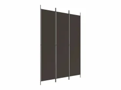 Mampara divisoria de 3 paneles Marrón 150x220 cm Tela