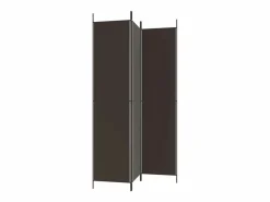Mampara divisoria de 3 paneles Marrón 150x220 cm Tela