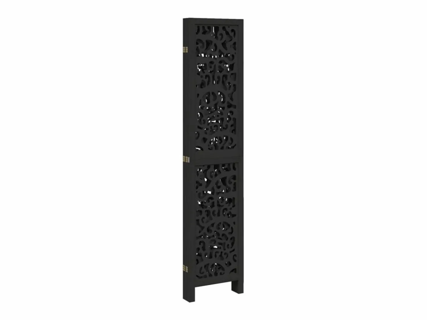 Best Mampara divisoria de 5 paneles en madera maciza de paulownia negra Negro