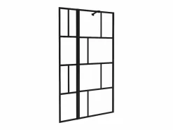 Hot Mampara para bañera cristal y metal de estilo industrial, Medidas 100 x 140 cm OBELINI Mampara De Bañera