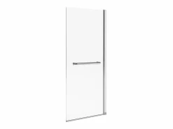 New Shower & Design Mampara para bañera de cristal templado con toallero cromo, 70 x 140 cm TOBIN Gris