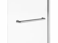 New Shower & Design Mampara para bañera de cristal templado con toallero cromo, 70 x 140 cm TOBIN Gris