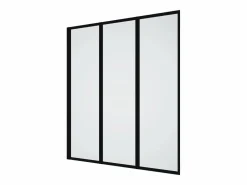New Shower & Design Mampara para bañera plegable de metal mate estilo atelier, 120 x 140 cm, DISTRICT Negro