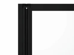 New Shower & Design Mampara para bañera plegable de metal mate estilo atelier, 120 x 140 cm, DISTRICT Negro