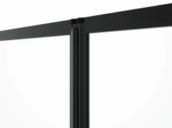 New Shower & Design Mampara para bañera plegable de metal mate estilo atelier, 120 x 140 cm, DISTRICT Negro