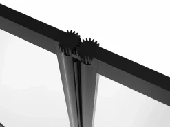 New Shower & Design Mampara para bañera plegable de metal mate estilo atelier, 120 x 140 cm, DISTRICT Negro