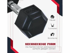 Online mancuernas hexagonales de metal de 6 kg con cubierta de goma, color (11,5 x 11,5 x 28,8 cm) Negro
