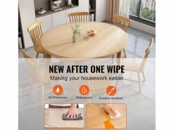 Clearance Mantel SucceBuy Protector de Mesa de PVC, Cubierta de Escritorio Redonda de Plástico de 123 cm, 1.5 mm de Grosor Mantelería|Mantelería