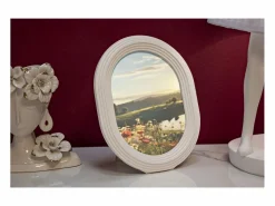 Discount Marco portafotos ovalado moderno para mesa 25x20cm Ovally Blanco