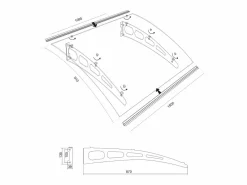Vente-unique Marquesina de puerta de aluminio 150 x 90 cm curva negra - NEONA
