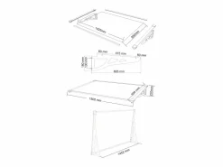 Discount Vente-unique Marquesina de puerta de aluminio 150 x 90 cm inclinada plateada KEPLER Gris
