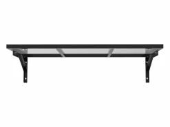 Vente-unique marquesina de puerta en aluminio y acero An.120 x Pr.80 cm inclinado - PELARU Negro