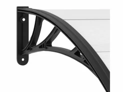 Online Marquesina para puerta PC negro y transparente 120x80 cm ES96930 Marquesina