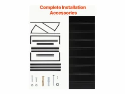New Marquesina SucceBuy para Puerta de Entrada, 264 x 91 cm, Exterior de Metal, Marco de Acero, para Puertas de Entrada, Porches y Balcones Negro