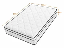 Discount DripeX Matelas 140x200cm - Grosor 26cm - con resortes ensacados - Multicapas Extra Confort 7 Zonas - Hipoaergénico