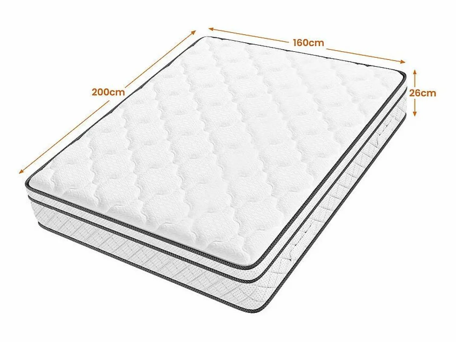 Online DripeX Matelas 160x200cm - Grosor 26cm - con resortes ensacados - Multicapas Extra Confort 7 Zonas - Hipoaergénico