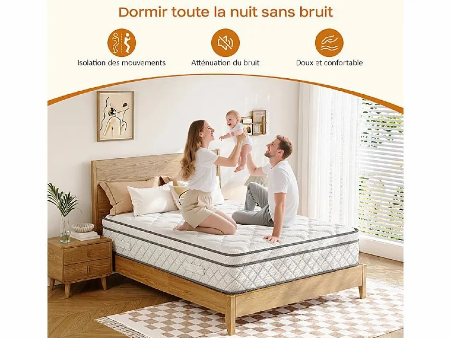 Online DripeX Matelas 160x200cm - Grosor 26cm - con resortes ensacados - Multicapas Extra Confort 7 Zonas - Hipoaergénico