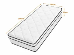 New Matelas 90x200cm - Grosor 26cm - con resortes ensacados - Multicapas Extra Confort 7 Zonas - Hipoaergénico Colchón Muelles Ensacados|Colchón Látex