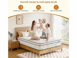 New Matelas 90x200cm - Grosor 26cm - con resortes ensacados - Multicapas Extra Confort 7 Zonas - Hipoaergénico Colchón Muelles Ensacados|Colchón Látex