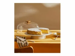 Alessi Mattina, Soporte para tartas de cerámica con campana de PMMA,