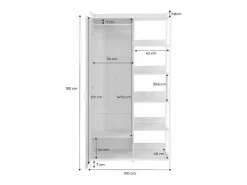 Sale Módulo armario con 1 armario, 6 estantes y 1 puerta Armario Abierto, Vestidor